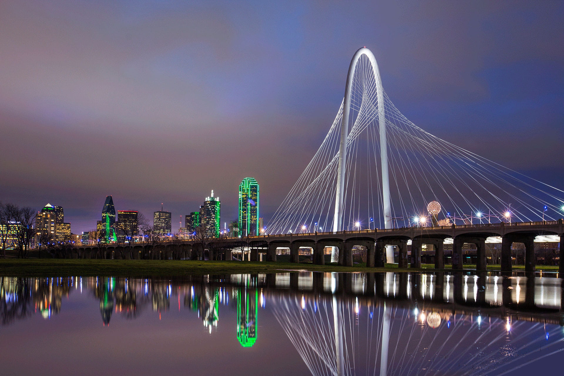 Margaret Hunt Hill Bridge at Night